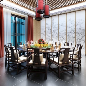 新中式酒店餐桌--6507
